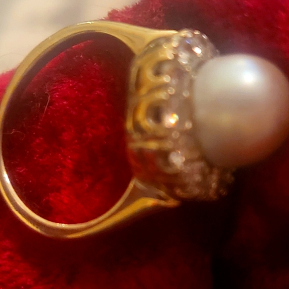Gorgeous Vintage pearl and diamond ring - Picture 2 of 4